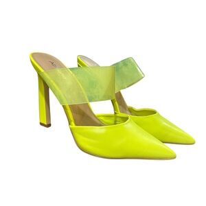 ABOUND - Yellow Heels Sleek Modern Mules Heels